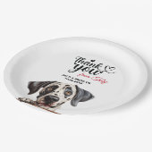 グレートデーンの結婚式のお礼 ペーパープレート (アングル)