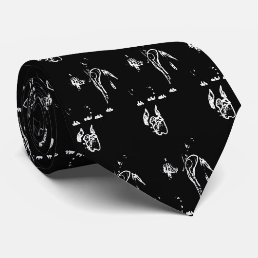 グレートデーンの線画のタイ ネクタイ (ロール)