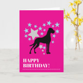 グレートデーンの誕生日カード カード (黄色い花)