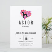 グレートデーンの誕生日パーティーへの招待 招待状 (スタンド正面)