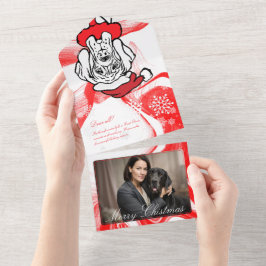 グレートデーンの贅沢なクリスマスグリーティング オールインワン招待状