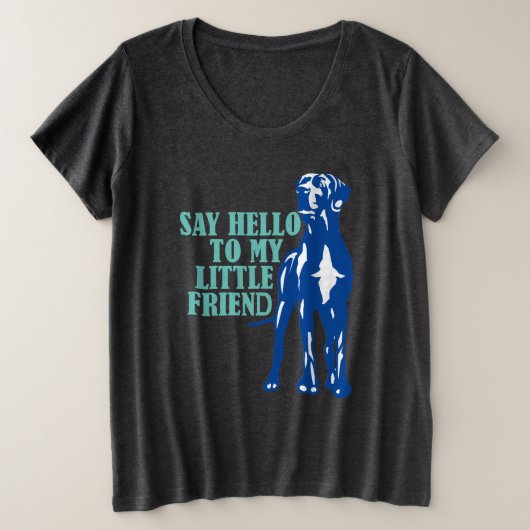 グレートデーンの面白い一言 プラスサイズTシャツ (デザイン正面)