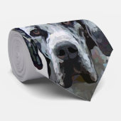 グレートデーンの"射撃手"メンズタイ ネクタイ (ロール)