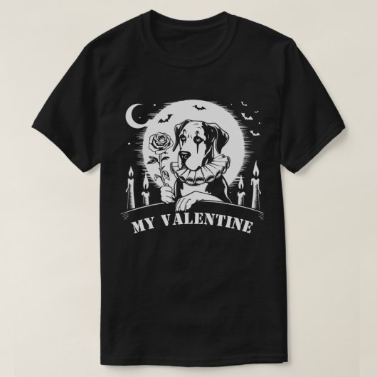 グレートデーンの"私のヴァレンタイン" Tシャツ (デザイン正面)