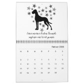 グレートデーンカレンダー引用文ブラック/ホワイト カレンダー (2月 2026)
