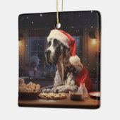 グレートデーンクリスマスクッキーの休日 セラミックオーナメント (左)