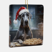 グレートデーンクリスマスクッキーフェスティバルホリデイ セラミックオーナメント (右)