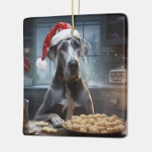 グレートデーンクリスマスクッキーフェスティバルホリデイ セラミックオーナメント (左)