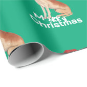 グレートデーンクリスマスグリーンメリーサンタハット ラッピングペーパー (ロールコーナー)