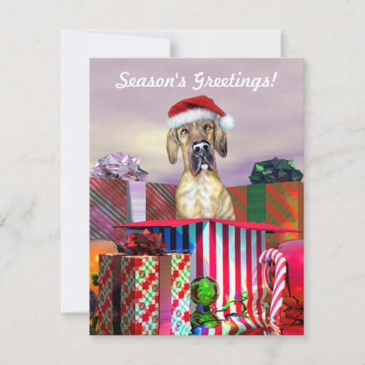 グレートデーンクリスマスサプライズブリンドルUC 招待状 (正面)