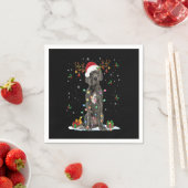 グレートデーンクリスマスサンタハットフェアリーライトパジャマ スタンダードカクテルナプキン (インサイチュ)