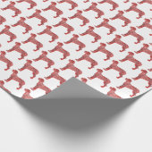 グレートデーンクリスマスドッグかわいいシルエットホワイト ラッピングペーパー (角)