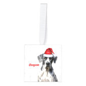 グレートデーンクリスマスドッグ2フォトホリデー キューブオーナメント (正面)