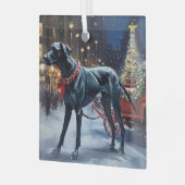 グレートデーンクリスマスフェスティバルシーズン ガラスオーナメント (正面左)