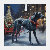 グレートデーンクリスマスフェスティバルシーズン ガラスオーナメント (裏面)