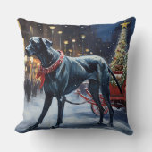 グレートデーンクリスマスフェスティバルシーズン クッション (正面)