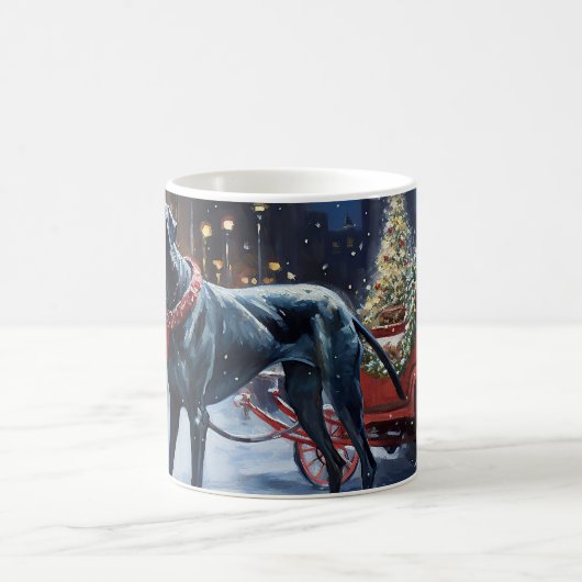 グレートデーンクリスマスフェスティバルシーズン コーヒーマグカップ (中央)