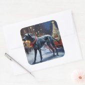 グレートデーンクリスマスフェスティバルシーズン スクエアシール (封筒)