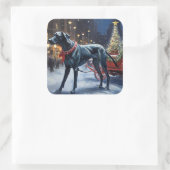 グレートデーンクリスマスフェスティバルシーズン スクエアシール (バッグ)