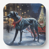 グレートデーンクリスマスフェスティバルシーズン ペーパープレート (正面)