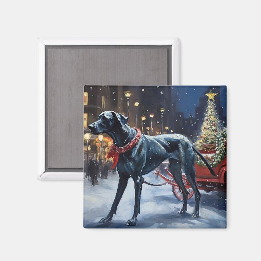 グレートデーンクリスマスフェスティバルシーズン マグネット (正面/裏面)
