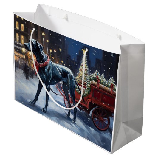グレートデーンクリスマスフェスティバルシーズン ラージペーパーバッグ (裏面アングル)