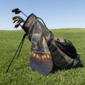 グレートデーンクリスマスフェスティバル航海 ゴルフタオル (グリーン)