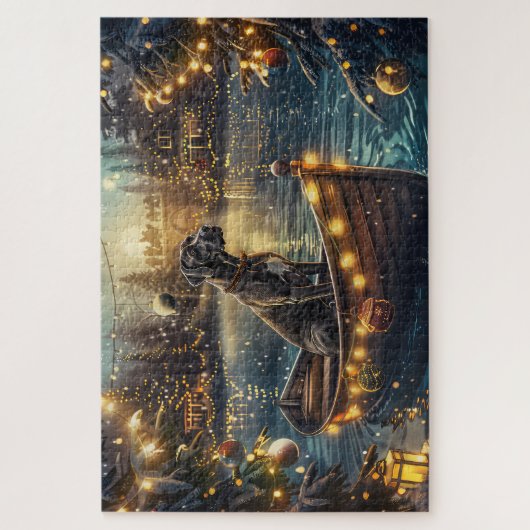 グレートデーンクリスマスフェスティバル航海 ジグソーパズル (縦)