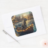 グレートデーンクリスマスフェスティバル航海 スクエアシール (封筒)