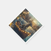 グレートデーンクリスマスフェスティバル航海 スタンダードカクテルナプキン (角)