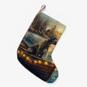 グレートデーンクリスマスフェスティバル航海 スモールクリスマスストッキング (正面 (吊り時))