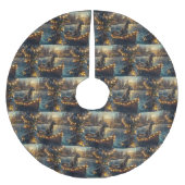 グレートデーンクリスマスフェスティバル航海 ブラッシュドポリエステルツリースカート (正面)