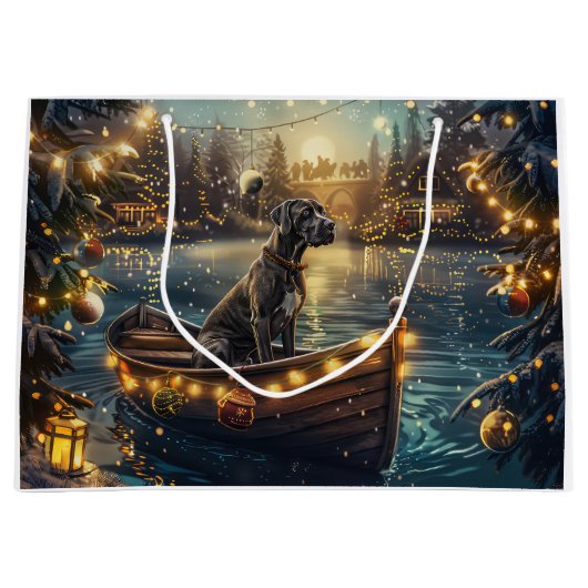 グレートデーンクリスマスフェスティバル航海 ラージペーパーバッグ (正面)
