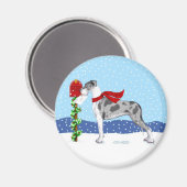 グレートデーンクリスマスメールメルルUC マグネット (正面/裏面)