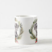 グレートデーンクリスマスリースフェスティバルカップ コーヒーマグカップ (中央)