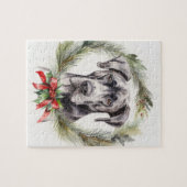 グレートデーンクリスマスリースフェスティバルカップ ジグソーパズル (横)