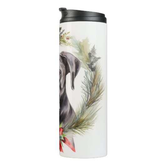 グレートデーンクリスマスリースフェスティバルカップ タンブラー (回転右)