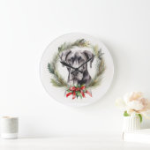 グレートデーンクリスマスリースフェスティバルカップ ラージ壁時計 (ホーム)