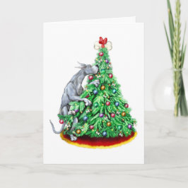 グレートデーンクリスマスリーチゴールブルー シーズンカード