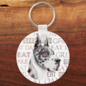 グレートデーンショーカラーズハーレクイン キーホルダー (正面)