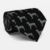 グレートデーンシルエットイエロー&ブラックグリッドタイ ネクタイ (ロール)