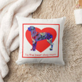 グレートデーンシルエットドッグ赤いハート母の日 クッション (ブランケット)