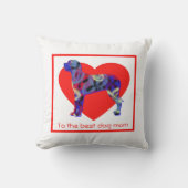 グレートデーンシルエットドッグ赤いハート母の日 クッション (正面)