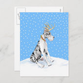 グレートデーントナディアクリスマスハーレクイン シーズンポストカード (正面/裏面)