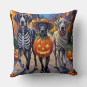 グレートデーントリックまたはトリートハロウィーンコスチューム クッション (裏面)