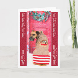 グレートデーンドッグのクリスマスグリーティングカード シーズンカード