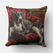 グレートデーンドッグクリスマスフェスティバル クッション (正面)
