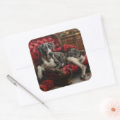 グレートデーンドッグクリスマスフェスティバル スクエアシール (封筒)