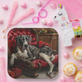 グレートデーンドッグクリスマスフェスティバル ペーパープレート (パーティー)