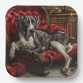 グレートデーンドッグクリスマスフェスティバル ペーパープレート (正面)